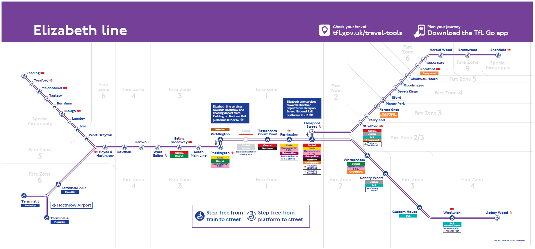 Elizabeth Line map for May 2022.